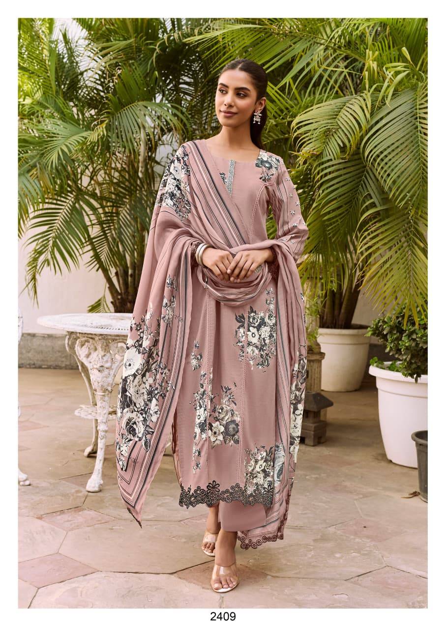 Shaam By Kimora suit 2407 To 2410 Series Stylish Beautiful Colourful Muslin Dresses At Wholesale Price